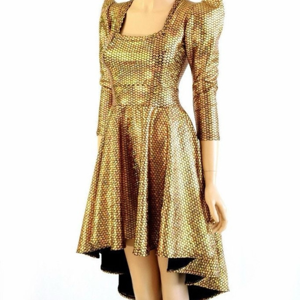 Elegant Gold Women's Dress